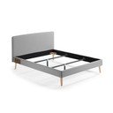 Pelēka divguļamā gulta Kave Home Lydia, 160 x 200 cm