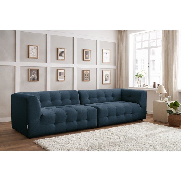 Tumši zils dīvāns 324 cm Kleber – Bobochic Paris-image-1