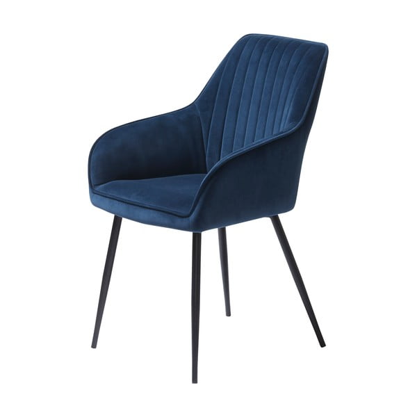 Tumši zili polsterēti ēdamistabas krēsli ar roku balstiem (2 gab.) Nolan Stripe – Unique Furniture-image-4