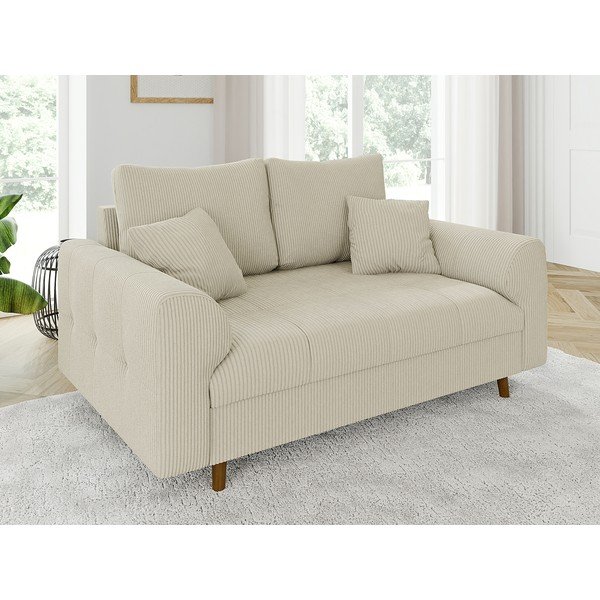 Bēšs velveta dīvāns 150 cm Ariella – Ropez-image-3
