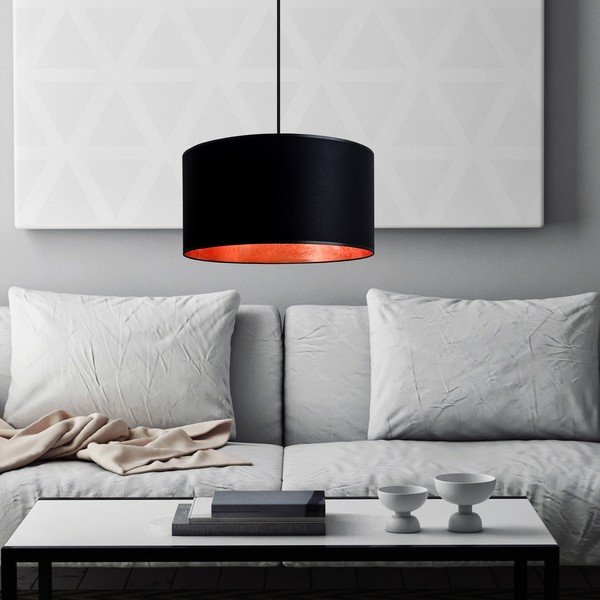 Melns piekaramais lukturis ar vara krāsas iekšpusi Sotto Luce Mika, ⌀ 36 cm-image-2