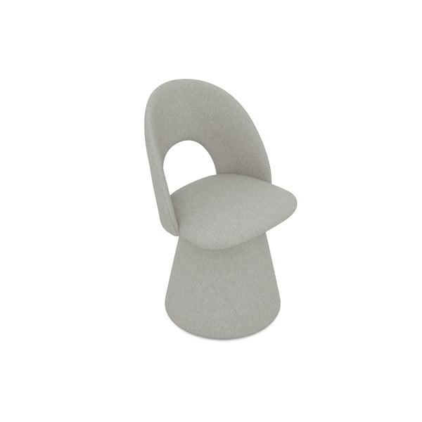 Gaiši pelēks polsterēts ēdamistabas krēsls Kalo – Makamii-image-2