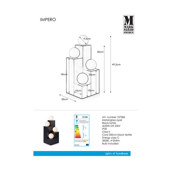 Melna galda lampa Markslöjd Impero-image-2