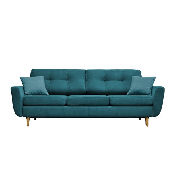 Turkīza krāsas dīvāns ar gaišām kājām Mazzini Sofas Rose