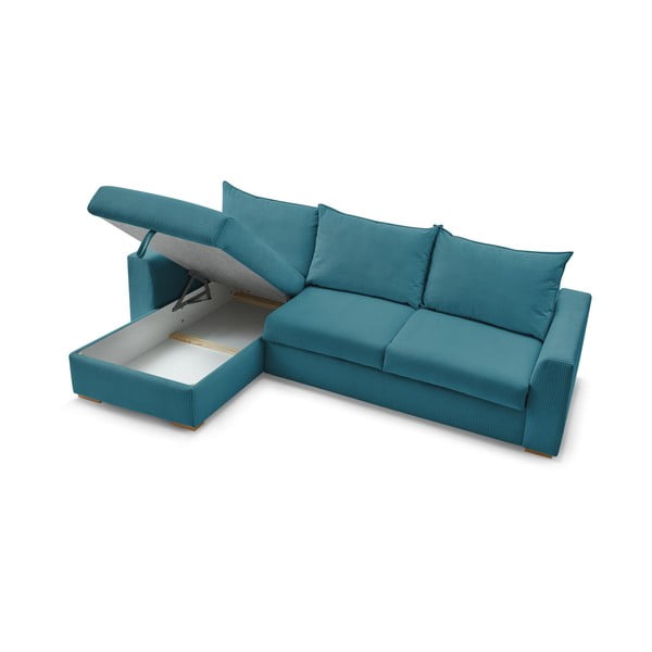 Zils velveta salokāms stūra dīvāns (ar maināmu stūri) Augustin – Bobochic Paris-image-4