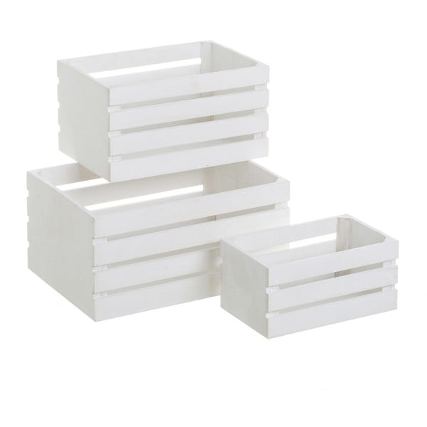 Baltas uzglabāšanas kastes (3 gab.) 31x23x15 cm – Casa Selección