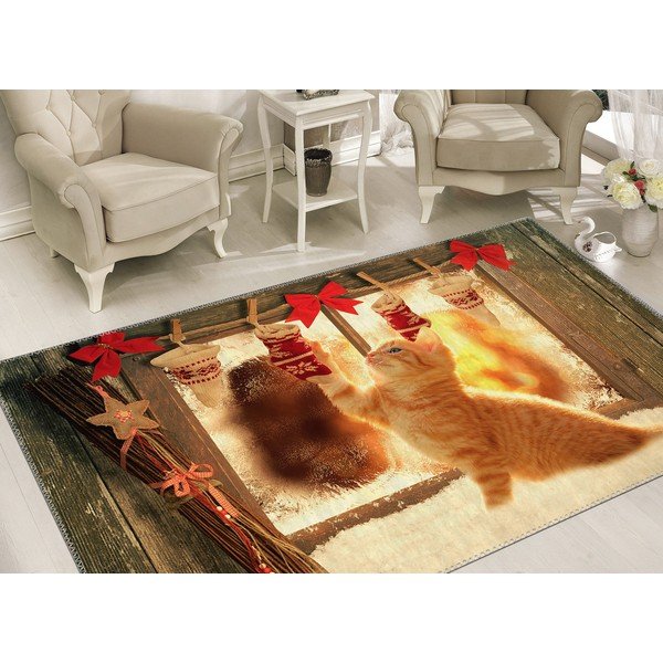 Paklājs Vitaus Ziemassvētku periods Rotaļīgs kaķis, 50 x 80 cm-image-1