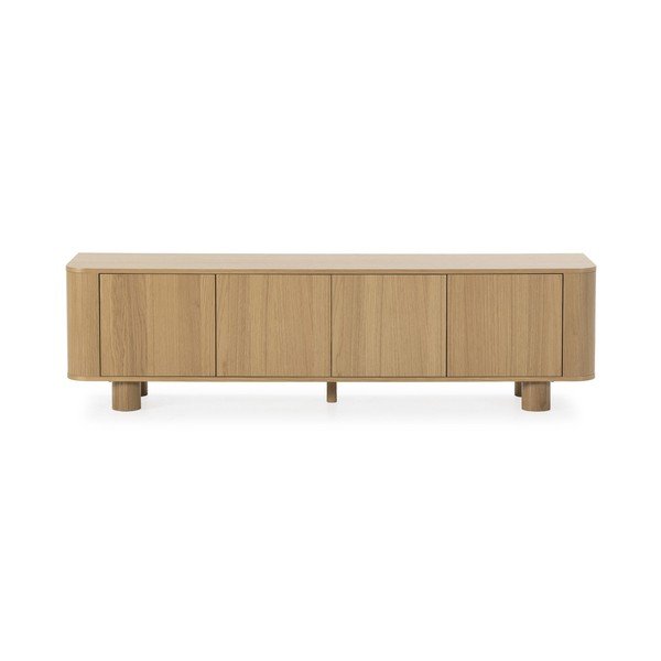 Dabīga toņa TV galdiņš ar ozolkoka imitāciju 180x50,5x40 cm Padoc – MOME