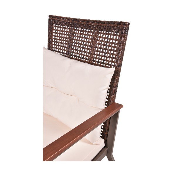 Tumši brūns masīvkoka šūpuļkrēsls ar galdu Sinaloa – Garden Pleasure-image-3