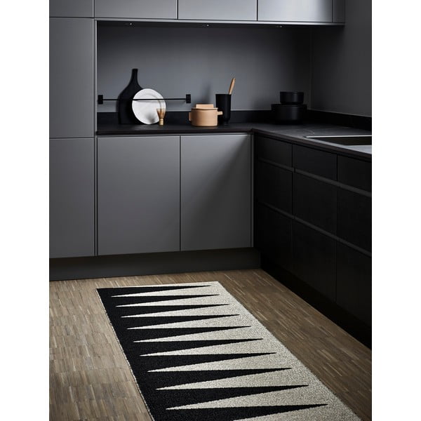 Melnbalts iekštelpu un āra celiņa paklājs 70x150 cm Vivi Black – Pappelina-image-2