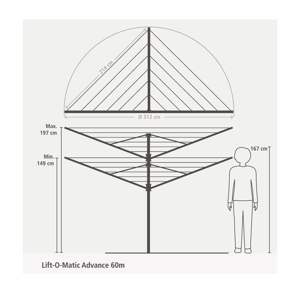 Dārza veļas žāvētājs Lift-O-Matic 60m – Brabantia-image-1