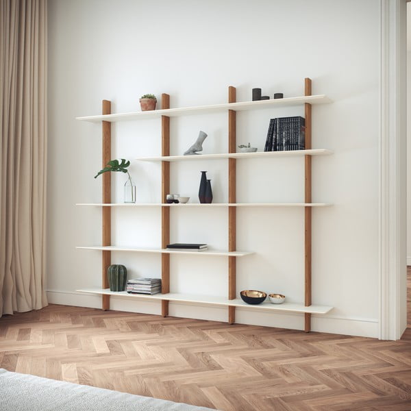 Balta plauktu iekārta ar ozolkoka konstrukciju Tenzo Bridge-image-1