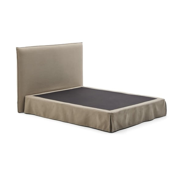 Pelēkbrūna polsterēta divvietīga gulta 160x200 cm Jaira – Kave Home