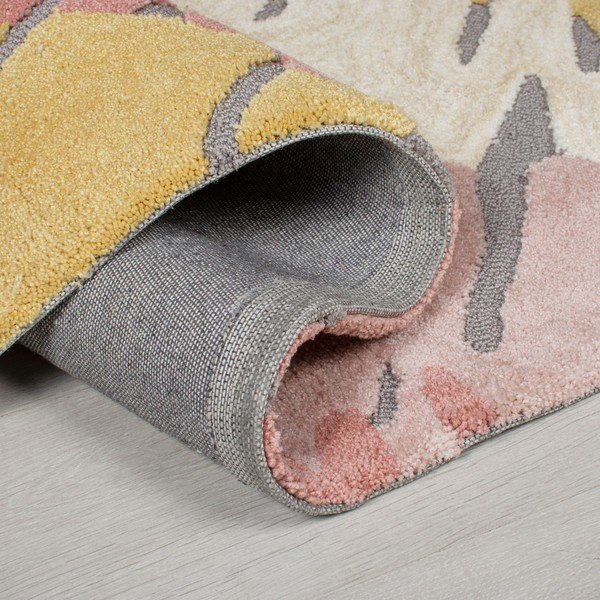 Rozā un dzeltens paklājs Flair Rugs Woodgrain, 120 x 170 cm-image-1