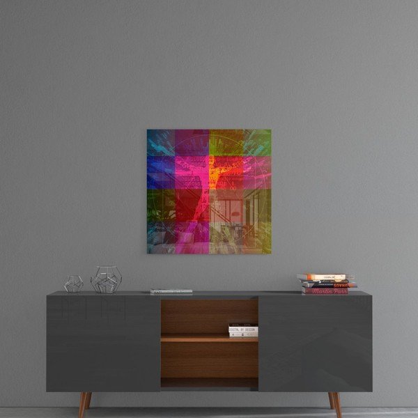 Stikla glezna "Insigne Da Vinči līnijas", 100 x 100 cm-image-1