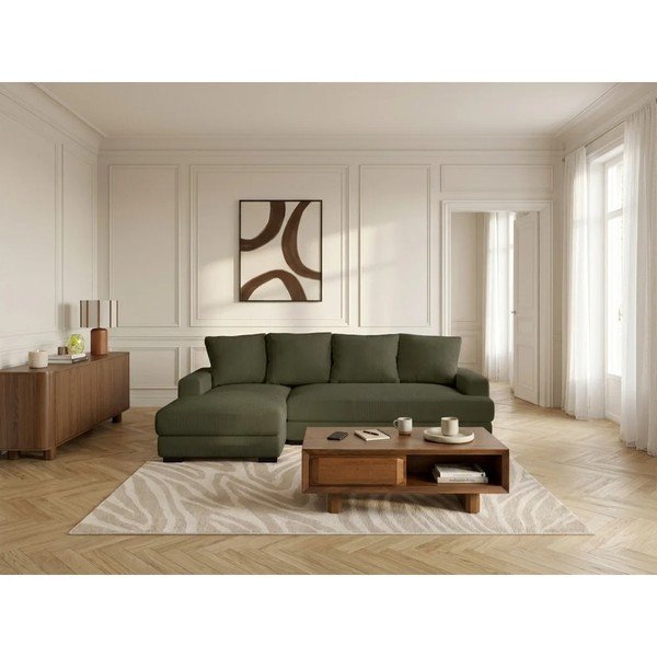 Zaļš velveta salokāms/ar uzglabāšanas vietu stūra dīvāns (ar kreiso stūri/ar zvilni) Campi – Bobochic Paris-image-2