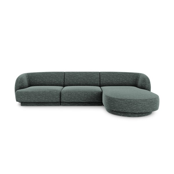 Tumši zaļš stūra dīvāns (labais stūris) Miley – Micadoni Home