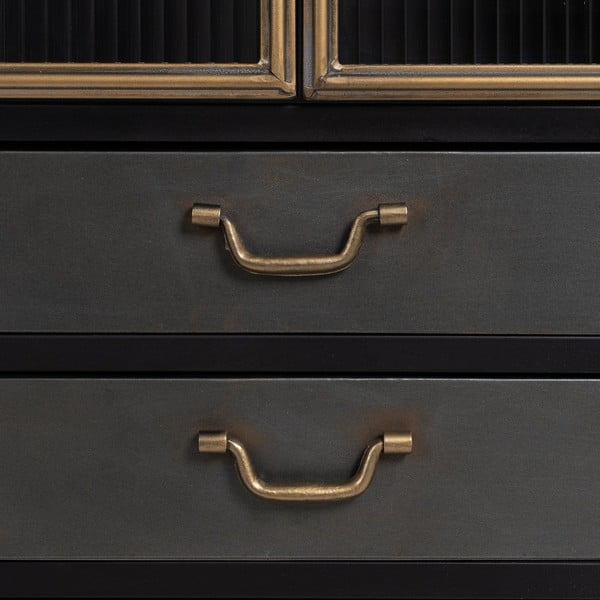 Melna metāla vitrīna 58x150 cm Brick – Ixia-image-4