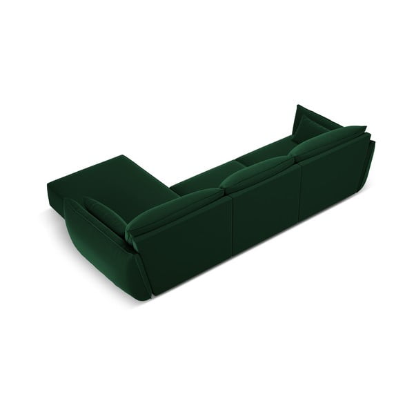 Tumši zaļš samta stūra dīvāns (ar labo stūri/ar zvilni) Vanda – Mazzini Sofas-image-3
