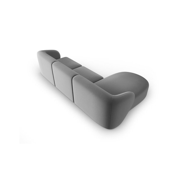 Pelēks samta stūra dīvāns (ar kreiso stūri/ar zvilni) Paolo – Milo Casa-image-3