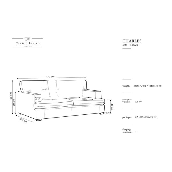 Sinepju dzeltens Windsor & Co Sofas Daphne dīvāns, 170 cm-image-2