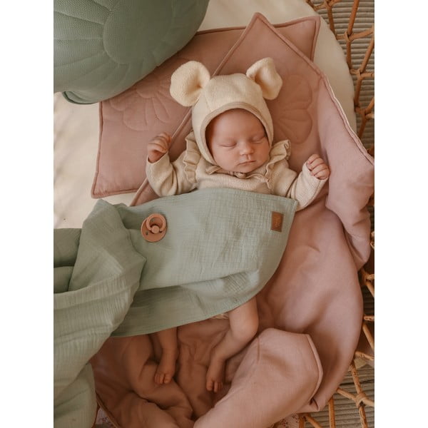 Zaļa muslīna bērnu sega 100x100 cm Mint – Moi Mili-image-2