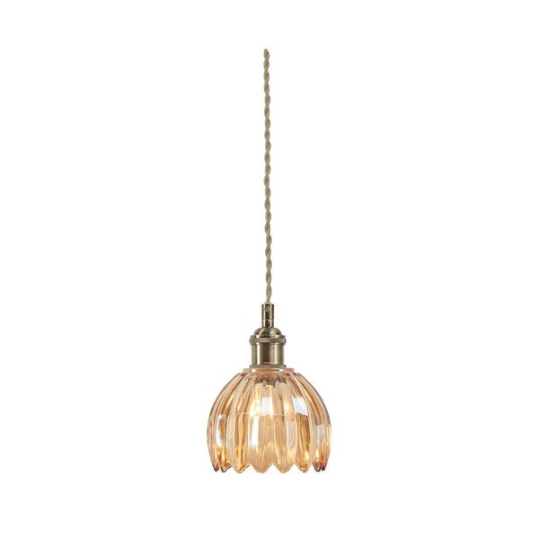 Dzintara dzeltena metāla piekaramā lampa ar stikla abažūru ø 13 cm Gota – Markslöjd