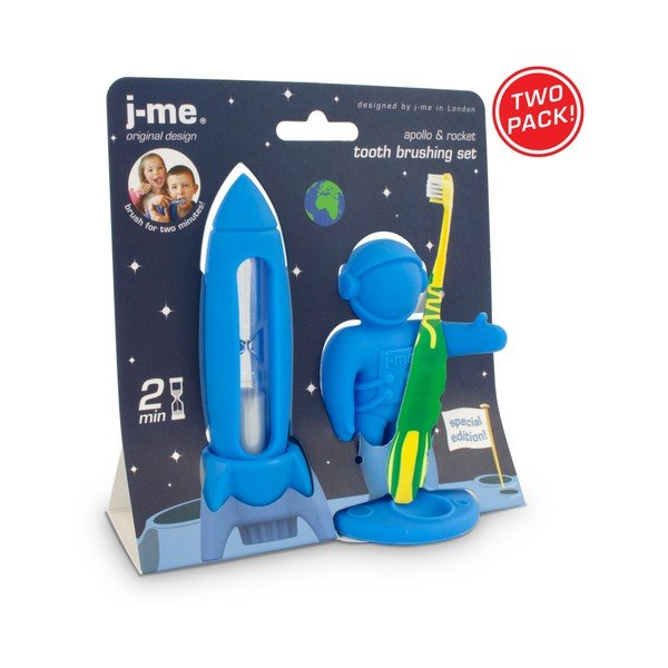 Zils bērnu zobu tīrīšanas komplekts J-Me Rocket & Apollo-image-2