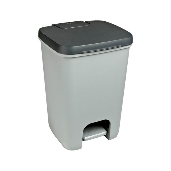 Pelēka plastmasas atkritumu tvertne ar pedāli 20 l Essentials – Curver