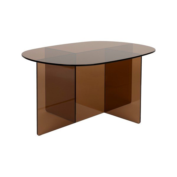 Brūns stikla žurnālgaldiņš 60x80 cm Linea – Zuiver