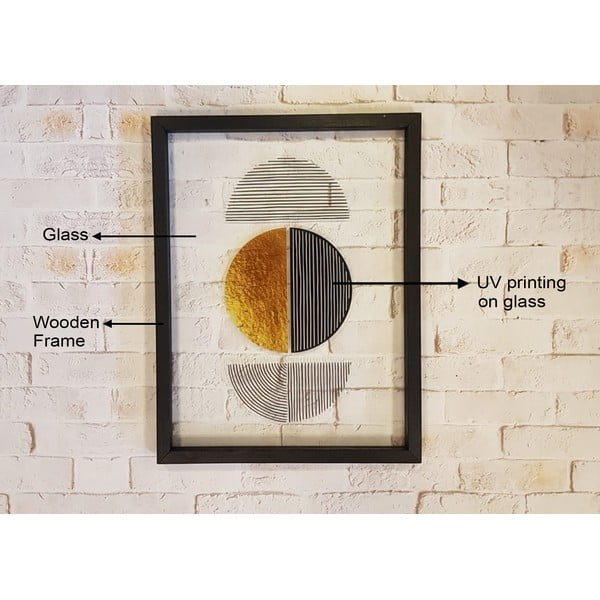 Stikla glezna melnā rāmī Vavien Artwork Shapes II., 32 x 42 cm-image-2