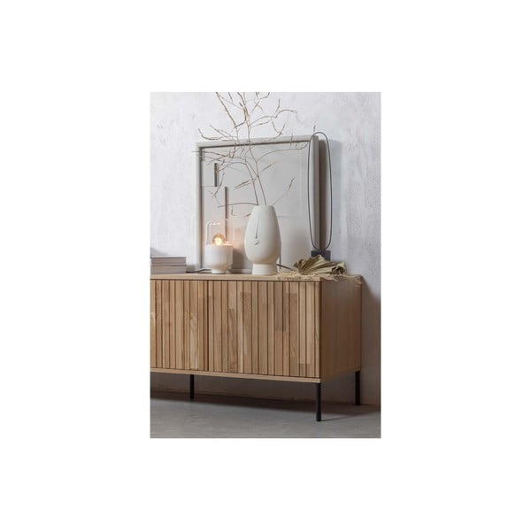 Dabīga toņa TV galdiņš ar ozolkoka imitāciju 150x56x44 cm Gravure – WOOOD-image-4