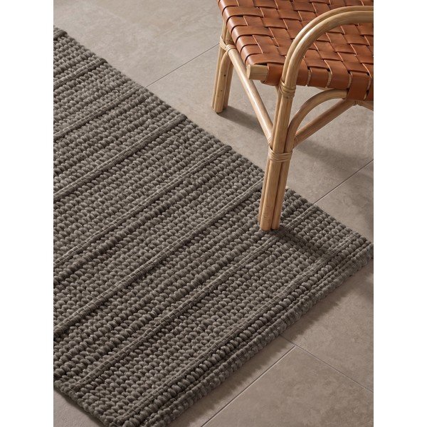 Tumši pelēks/tumši brūns ar rokām darināts vilnas celiņa paklājs 80x250 cm Camden Parker – Ted Baker-image-2
