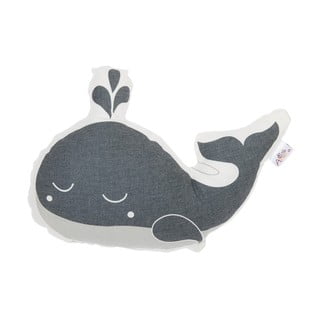 Pelēks kokvilnas maisījuma bērnu spilvens Mike & Co. NEW YORK Pillow Toy Whale, 35 x 24 cm