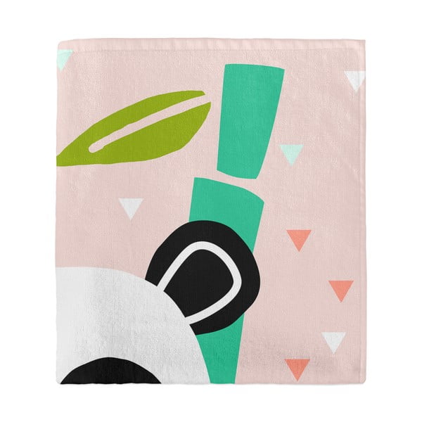 Gaiši rozā bērnu dvielis 150x70 cm Panda – Moshi Moshi-image-3