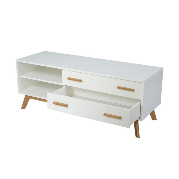 Balts TV galdiņš 130x50 cm Kensal – Woodman-image-2