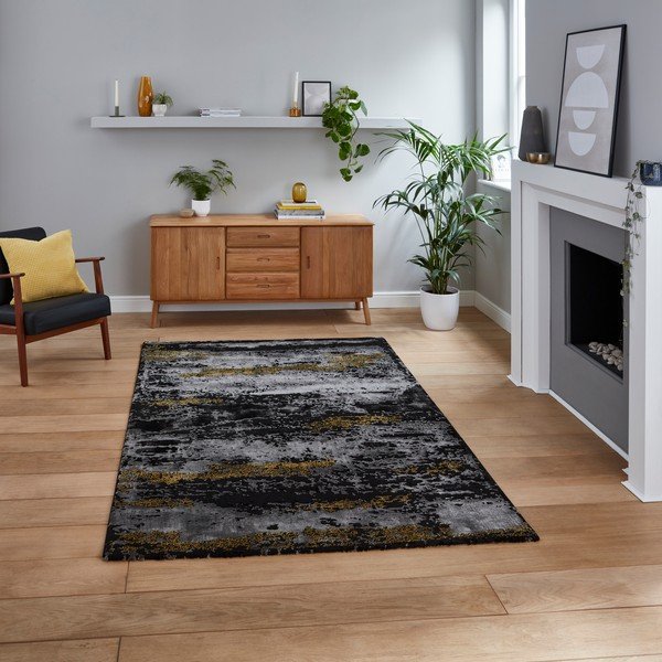 Melns/zelta krāsas paklājs 230x160 cm Craft – Think Rugs-image-2