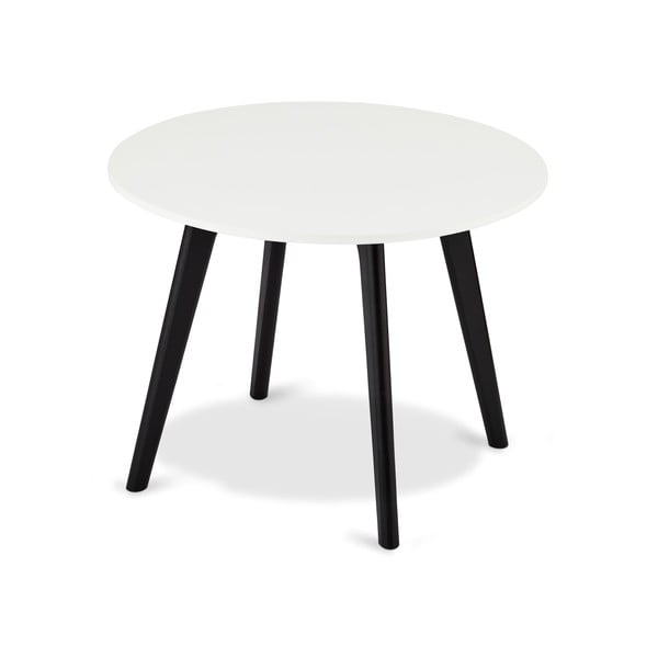 Melnbalts kafijas galdiņš ar ozolkoka kājām Furnhouse Life, Ø 60 cm