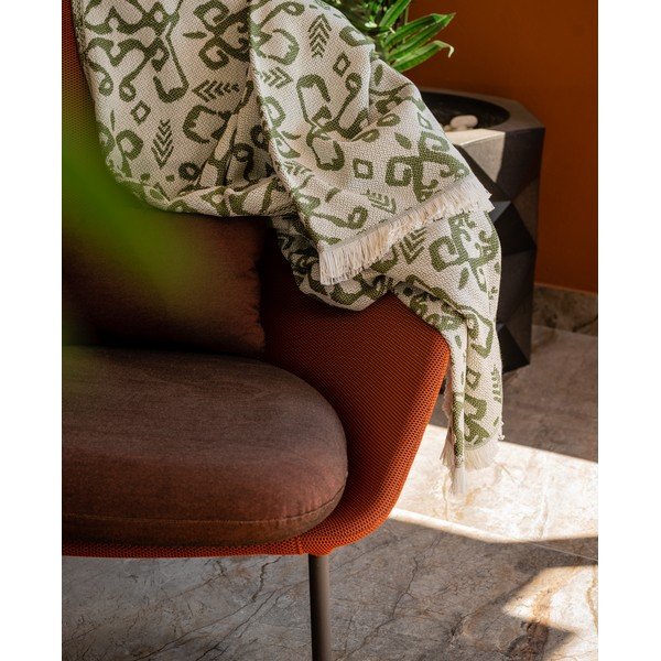 Tumši zaļš pleds ar kokvilnu Euromant Summer Linen, 140 x 180 cm-image-1