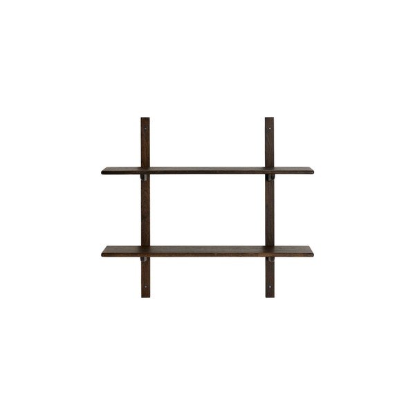 Dabīga toņa daudzlīmeņu ozola masīvkoka sienas plaukts 90 cm Albin – Ellos Home-image-2