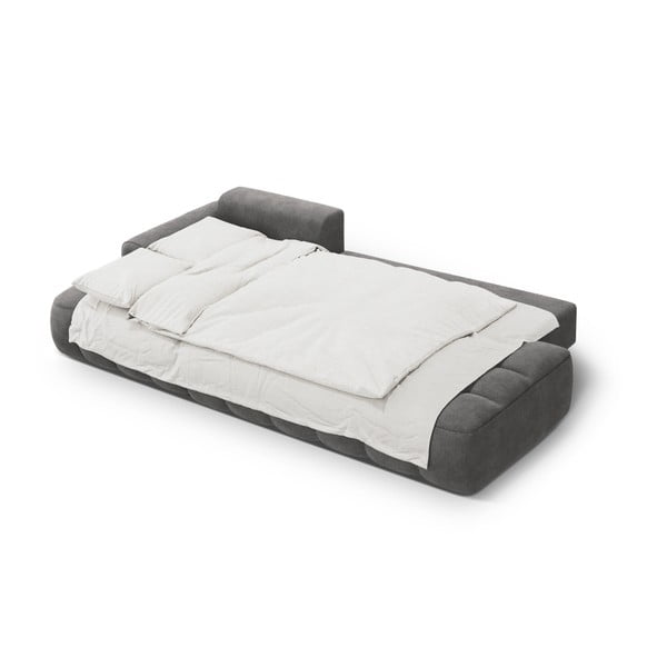 Pelēks samta salokāms/ar uzglabāšanas vietu stūra dīvāns (ar kreiso stūri/ar zvilni) Linz – Cosmopolitan Design-image-4