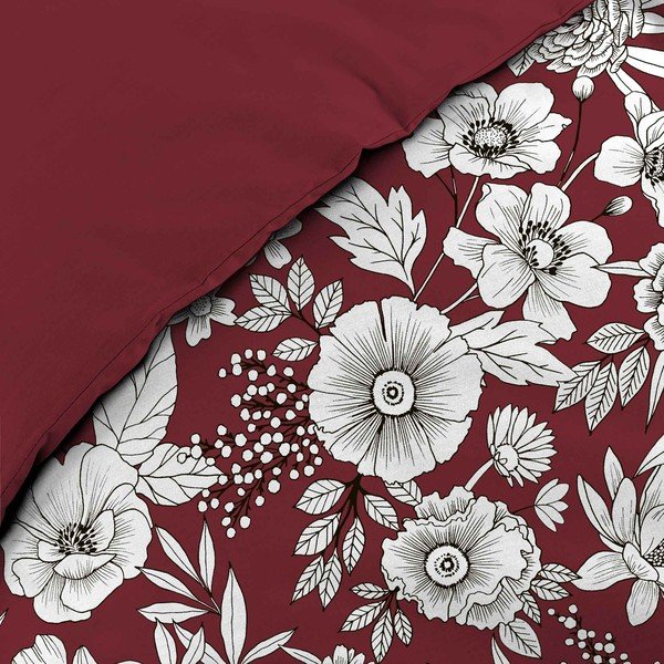Sarkana/balta divguļamā kokvilnas gultas veļa 240x220 cm Milady – douceur d'intérieur-image-3