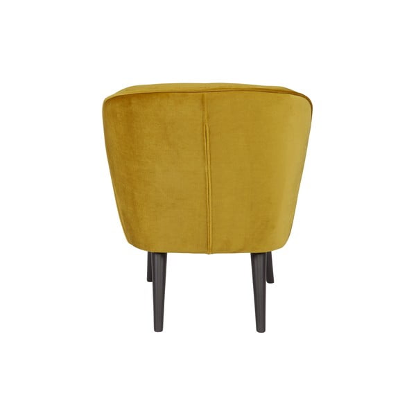 Dzeltens samta atpūtas krēsls WOOOD Sara-image-4