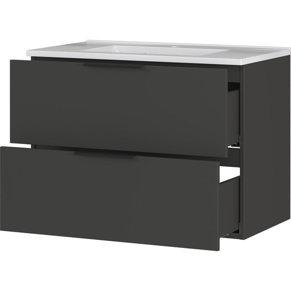 Antracīta pelēks zems piekaramais skapītis ar izlietni 81x61 cm Crandon – Germania-image-3