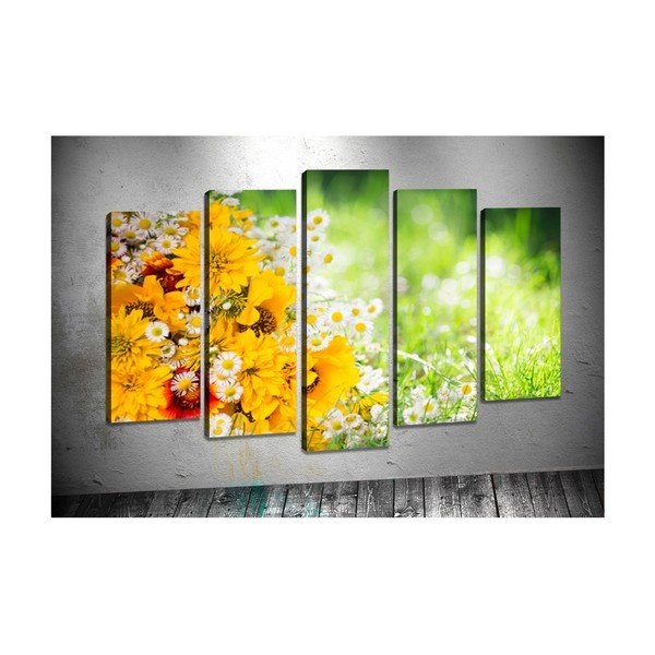 5 gleznu komplekts Tablo Center Daisy