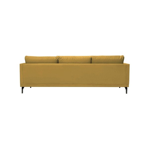 Dzeltens dīvāns ar kāju balstu melnā krāsā Windsor & Co Sofas Jupiter-image-3