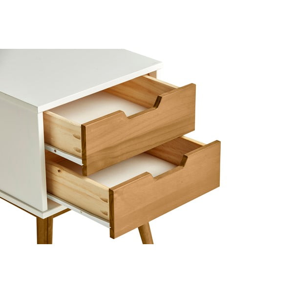 Balts un brūns priedes masīvkoka naktsgaldiņš Marckeric Baku-image-4