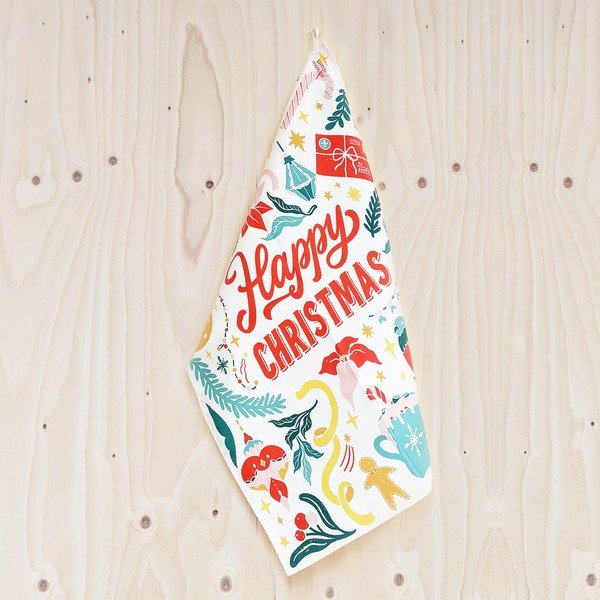 Kokvilnas dvielis eleanor stuart Happy Christmas, 46 x 71 cm-image-1