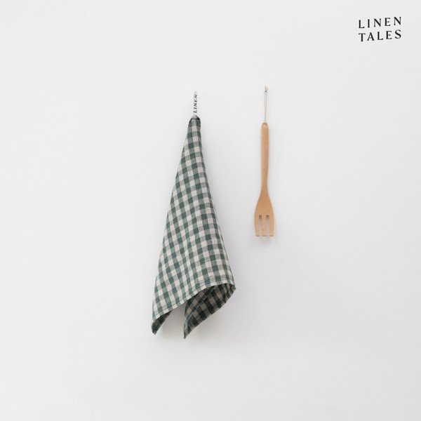 Lina trauku dvielis 45x65 cm Forest Green Gingham – Linen Tales