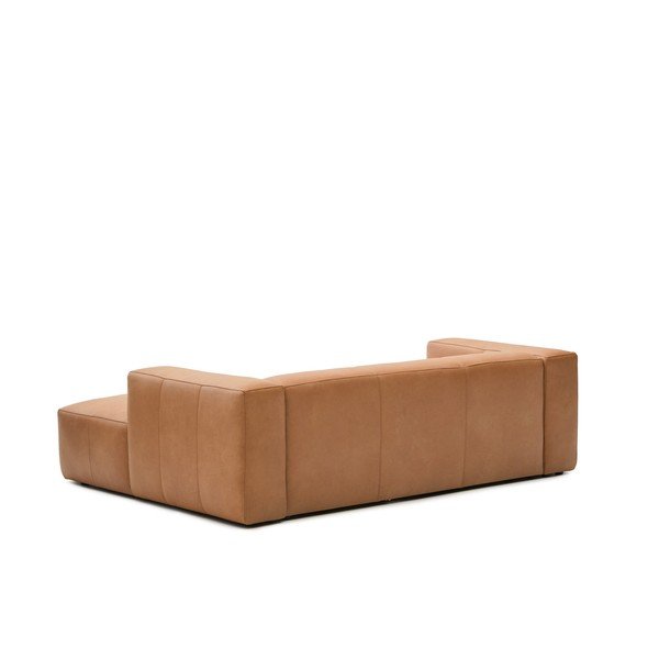 Brūns ādas stūra dīvāns (ar labo stūri/ar zvilni) Blok – Kave Home-image-4